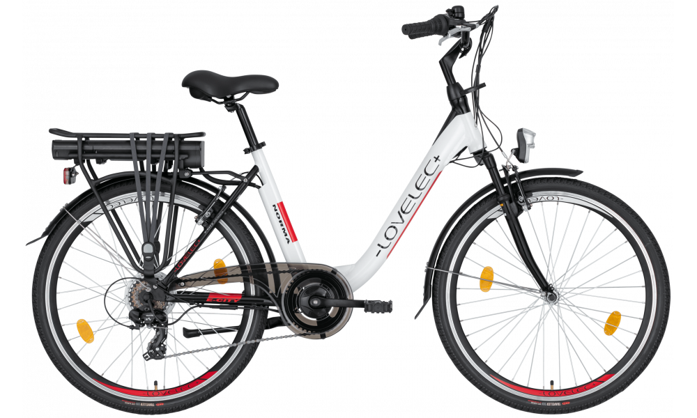 Mestský elektrobicykel LOVELEC Norma White/Red 2023
