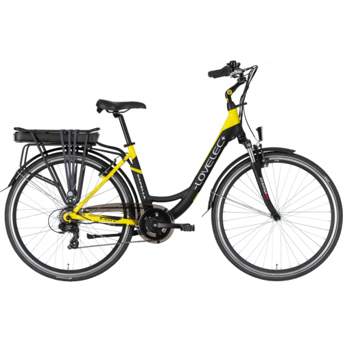 Mestský elektrobicykel LOVELEC Capella Black/Yellow 2021