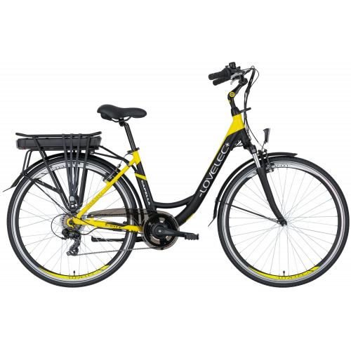 Mestský elektrobicykel LOVELEC Capella Black/Yellow 2022