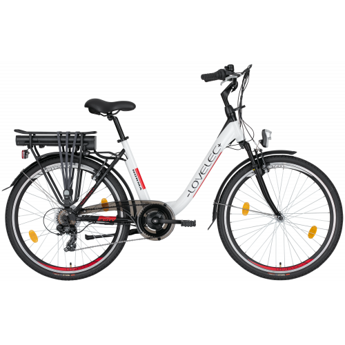 Mestský elektrobicykel LOVELEC Norma White/Red 2022