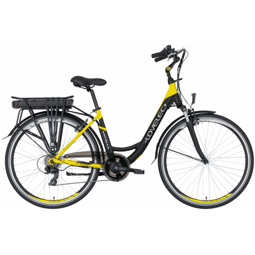 Mestský elektrobicykel LOVELEC Capella Black/Yellow 2023